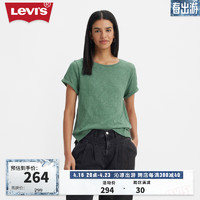 Levi's李维斯24夏季女士休闲气质宽松短袖T恤 绿色 A7247-0005 M