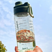 茨格曼水壶手提旅行太空杯1.5L大容量运动水杯耐高温透明塑料杯