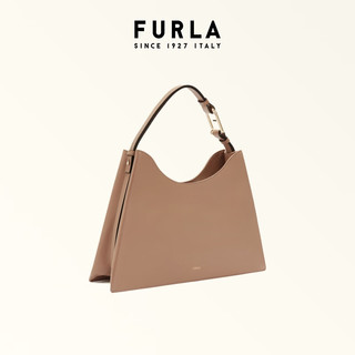 芙拉（FURLA）NUVOLA牛皮大号女士时尚单肩包 灰褐色