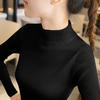 诗兰伦萨（SHILANLUNSA）半高领毛衣女长袖打底衫内搭上衣中领修身洋气针织衫 黑色 XL（120-145斤）