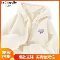 La Chapelle City拉夏贝尔休闲外套女春2024简约百搭薄款韩版宽松上衣开衫 春秋款：杏-彩虹便签K L