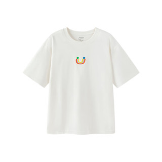 迷你巴拉巴拉男童女童短袖T恤夏季亲子装一家三口透气纯棉上衣 灰白10810 175cm