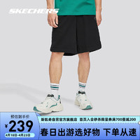 SKECHERS 斯凯奇 外穿户外跑步针织裤L224M062 碳黑/0018 L