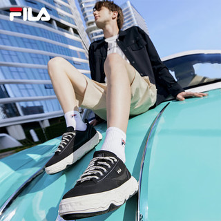 FILA 斐乐男ROCK摩登帆布鞋2024夏时尚休闲鞋 黑-BK 40