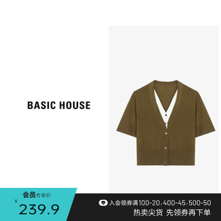 Basic House/百家好毛衣针织衫短款时尚休闲款针织衫-B0624H5J962 驼色 F80-110斤