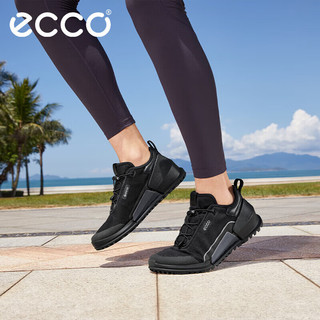 爱步（ECCO）运动休闲鞋 锁扣设计舒适透气户外男鞋 健步2.0系列800794 黑色43