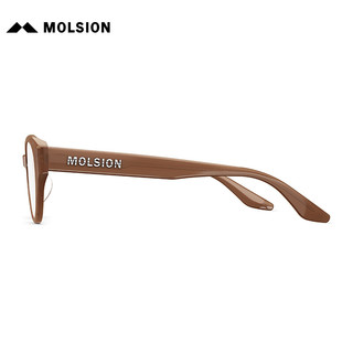 陌森（Molsion）肖战同款猫眼黑框素颜光学镜架MJ3110 B60框+0度防蓝光 B60浊水焦茶