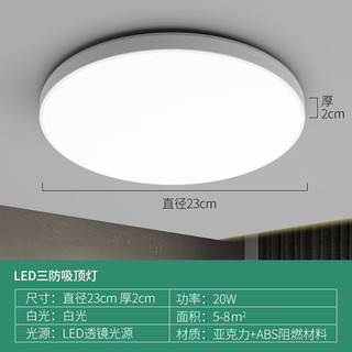 欧普源兴 灯广东中山灯具LED吸顶灯客厅灯卧室简约现代家用大气阳台灯2024 直径23cm雅白20佤白光