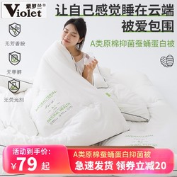 Violet 紫罗兰 A类原棉蚕蛹蛋白抑菌加厚保暖冬被学生春秋被夏凉被空调被