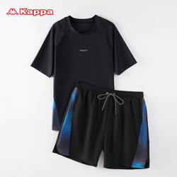 Kappa 卡帕 男士泳衣泳裤套装2024新款男生速干上衣青少年全身游泳衣