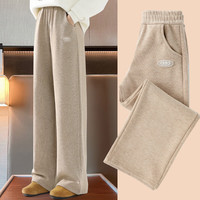 优优1点（Yoyo one）女童阔腿裤裤子春秋2024儿童中大童春装直筒卫裤女孩长裤 咖色【春秋款】 160cm