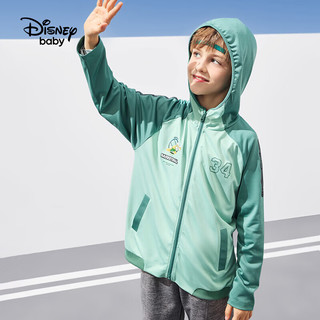 迪士尼（DISNEY）童装儿童男童连帽外套吸湿速干针织运动上衣24春DB411IE21绿150