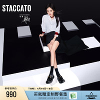 STACCATO 思加图 杨幂同款思加图2023曜金爵士乐福鞋皮鞋韩安娜呀EGB04CA3