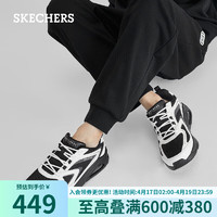 SKECHERS 斯凯奇 春季男款复古气垫运动鞋183079 黑色/白色/BKW 45