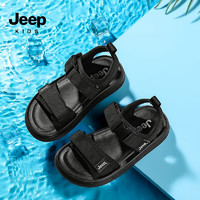 Jeep 吉普 凉鞋儿童运动 夏季沙滩鞋 亮黑 /深灰/卡其色