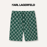 Karl Lagerfeld卡尔拉格斐轻奢老佛爷男装 2024夏款KARL潮流印花休闲短裤 绿色 30