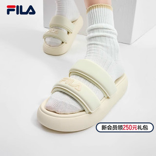 FILA 斐乐 官方女鞋运动拖鞋沙滩鞋2024夏季凉拖魔术贴休闲甜甜圈