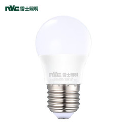 NVC Lighting 雷士照明 NVC） LED灯泡球泡 省电节能球泡灯具替换光源 E27小螺口灯泡 3瓦暖白光4000K-单只装