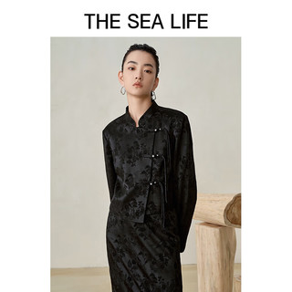 THE SEA LIFE 新中式斜门襟外套24春季国风设计感15251 黑法师 S