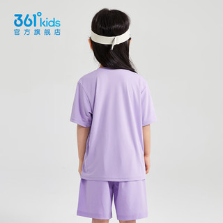 361°童装男女童短袖针织衫夏季透气T恤通码儿童冰爽短T上衣 浅兰紫 120cm