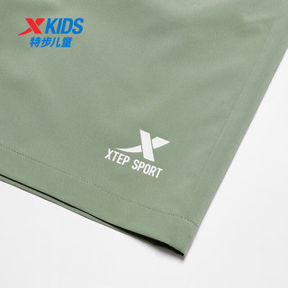 特步（XTEP）儿童运动休闲短裤夏季速干运动裤子袭击运动裤 地衣绿 110cm