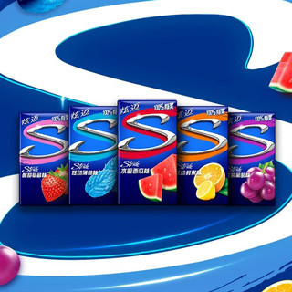 炫迈（Stride）无糖口香糖28片*10盒薄荷鲜果西瓜蓝莓味泡泡糖木糖醇 【10盒】葡萄2+西瓜蓝莓*3+草莓2