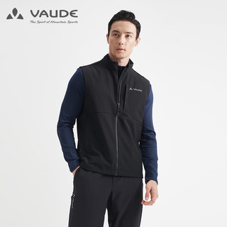 巍德（VAUDE）户外运动休闲旅行轻便保暖防泼水马甲防风衣无袖通勤软壳外套男 VAUDE黑 M