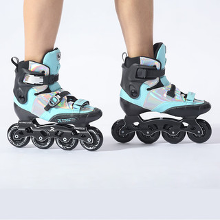 乐秀（ROADSHOW） 轮滑鞋儿童全套装平花旱冰鞋专业男女童碳纤维可调节溜冰鞋RX3CT 黑蓝单鞋【送大礼包】 S#（30-32）