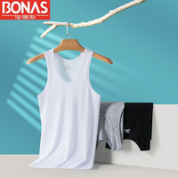 宝娜斯男士棉背心青年坎肩汗衫运动工字无袖t恤男打底衫 2件白色 男士背心 L