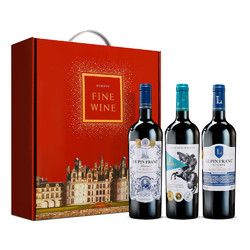 范思图珍藏干红葡萄酒 法国进口红酒 750ml *3瓶礼盒装