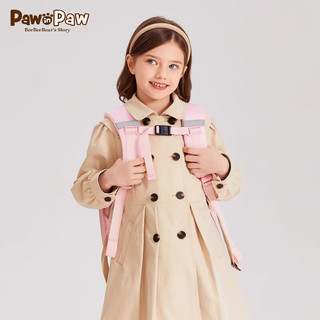 PawinPaw卡通小熊童装2024年男女童大容量翻盖书包儿童双肩包 粉红色/25