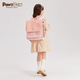PawinPaw卡通小熊童装2024年男女童大容量翻盖书包儿童双肩包 粉红色/25