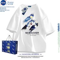 NASAOVER NASA联名~叮当猫潮牌重磅纯棉短袖t恤男女款情侣夏季宽松潮牌上衣