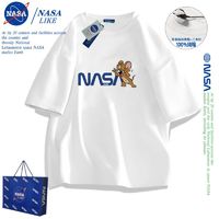 NASAOVER NASA猫和老鼠联名夏季短袖t恤美式纯棉打底ins潮学生半袖上衣