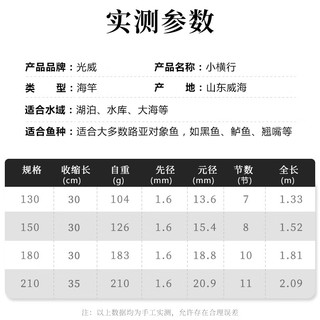 GW光威鱼竿2.1米短节小矶竿套装超短超硬海竿抛竿钓鱼竿钓鱼渔具便携袖珍鱼杆海杆