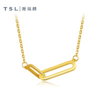 TSL 谢瑞麟 5G工艺双环足金锁骨套链 YS510 2.6g（工费600元）