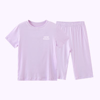 小马宝莉 女童家居服套装2024夏季舒适男女孩儿童t恤五分裤亲肤空调服2件套 紫色 130