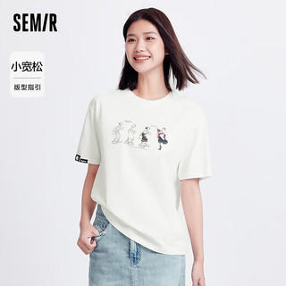 森马（Semir）凉感T|大力水手联名短袖T恤女2024抗菌速干夏装 本白10102 175/96A/XXL