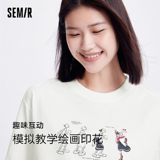 森马（Semir）凉感T|大力水手联名短袖T恤女2024抗菌速干夏装 本白10102 175/96A/XXL