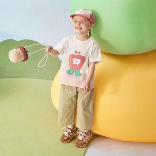 BALIPIG 巴厘小猪 婴儿短袖T恤夏季薄款儿童超萌可爱男童衣 虾玉粉 100cm