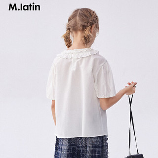 M.Latin/马拉丁童装儿童衬衫24年夏女大童短袖衬衫 半漂白 140cm