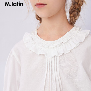 M.Latin/马拉丁童装儿童衬衫24年夏女大童短袖衬衫 半漂白 140cm