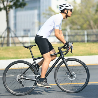 喜德盛公路自行车RT380碳纤维前叉2*9速变速线拉油碟轻量化爬坡公路车 曜石黑 510mm（适合身高175-185cm）