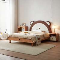 QuanU 全友 家居儿童床男孩北欧卧室儿童单人床1.5米实木软包床DW7003
