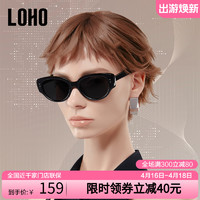 LOHO 猫眼墨镜女款2024新款窄框复古墨镜偏光太阳眼镜女显瘦高级感