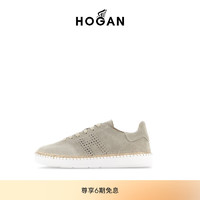 HOGAN男鞋2024春夏H327 Cool系列时尚复古简约休闲鞋德训鞋 米黄色 40.5