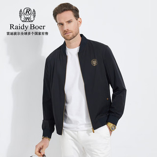 Raidy Boer/雷迪波尔【弹力抗皱】春季男烫钻虎头夹克外套3045-70 黑色  170/48/M