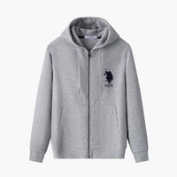 U.S. POLO ASSN. 春夏男士柔软舒适时尚弹力开衫连帽上衣大众休闲亲肤透气男式卫衣