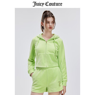 JUICY COUTURE【2024春夏】橘滋外套女短款美式显瘦彩虹印花天鹅绒女式外套 柠檬黄 S