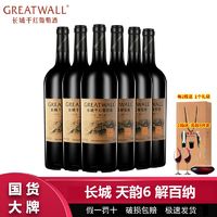 百亿补贴：GREATWALL 长城天韵6年解百纳干红葡萄酒750ml*6瓶整箱 高档红酒